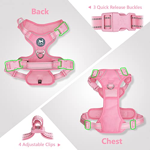 No Pull Dog Harness (XL / Light Pink(Matching Trim))