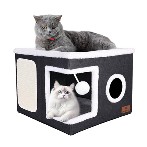 Cat Beds for Indoor Cats (Dark Grey / Single)