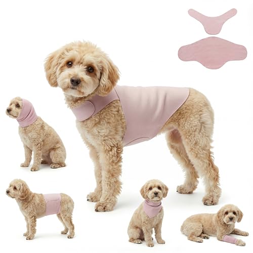 Dog & Cat Surgery Recovery Suit and Anxiety Wrap (S / Pink)