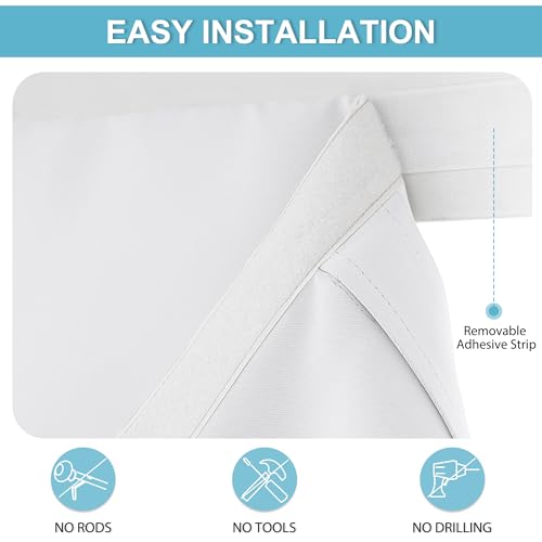 No Drill 12 inch Curtains for Sidelight French Door Curtain (Pure White / 12"W x 72"L (Pack of 1))