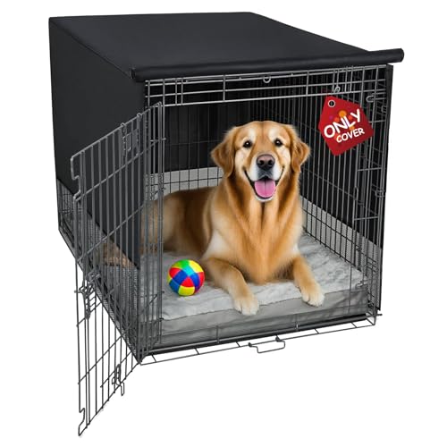 Breathable Dog Crate Cover (42"L x 28"W x 31"H / Black)