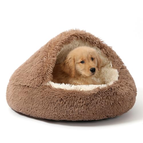 Hooded Donut Bed (Brown / Large 27.5'')