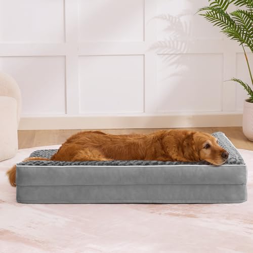 XL Orthopedic Dog Bed for Large Sized Dogs (42.0"L x 30.0"W x 7.5"Th / Grey)