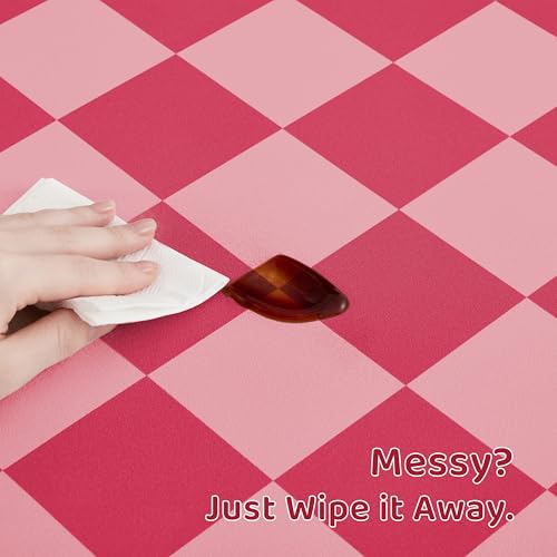 Checkered Dog Feeding Mat (19"L x 12"W / Coral)