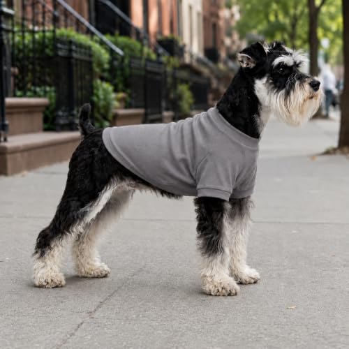 Ribbed Dog T Shirt Cotton Knitted Dog Sweaters for All Season Pet T (L (for Small Medium Dog) / Dark gray)