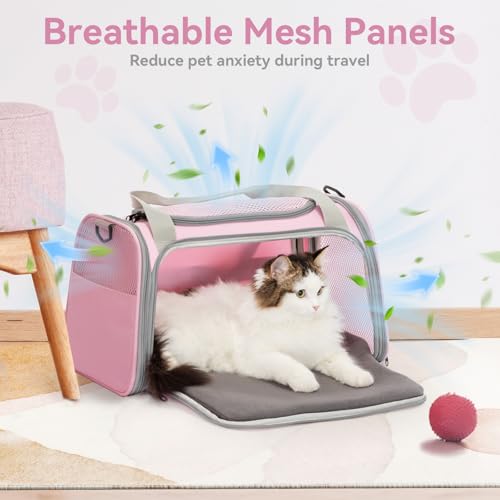 Cat Carrier Airline Approved (Medium / Pink)