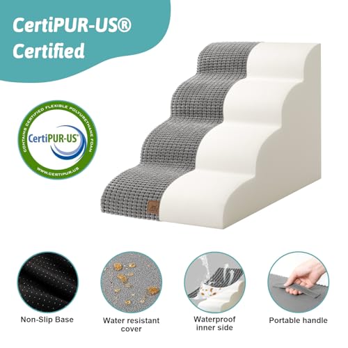 Dog Stairs for Small Dog 19.7" H (Dark Grey / Standard:15.7"x28.3"x19.7")