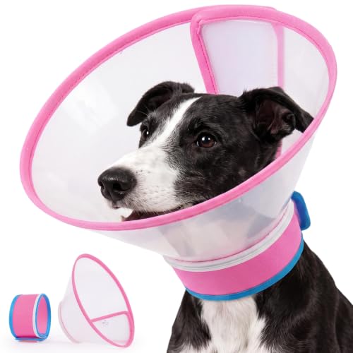 Dog Cone Collar to Stop Licking (Pink / M)