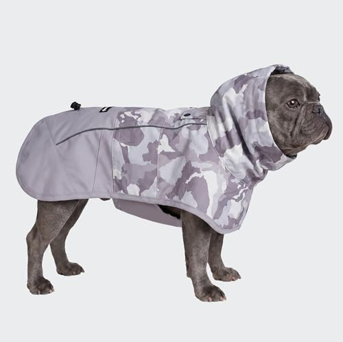 Dog Raincoat Waterproof Rain Jacket w (Camo Grey / Large)