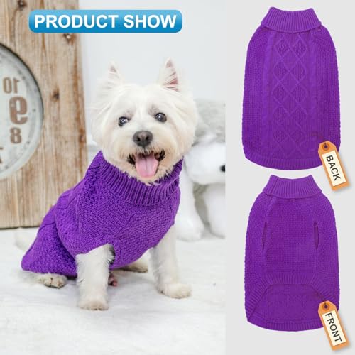 Turtleneck Dog Sweater (Small/Medium / Purple)