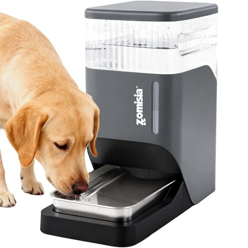 2.1 Gallon Gravity Dog Water Dispenser with Stainless Steel Bowl (Grey / 8L)