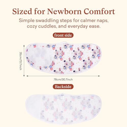 Adjustable Swaddle Wrap for Newborn (Playful Patriotic / Small)
