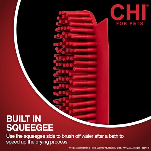 for Dogs Rubber Fur Accumulator Grooming Brush (Red - Rubber Fur Accumulator / 1 Count (Pack of 1))