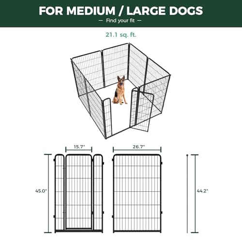 Homeplus Indoor Dog Playpen with Camera Mount (Black / 45"H)