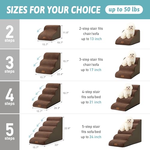 Dog Stair for Small Dog 11.8" H (Brown / Standard:15.7"x19.7"x11.8")
