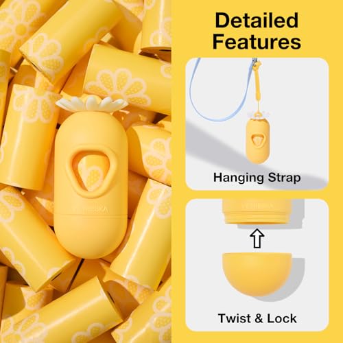 Dog Poop Bag Dispenser with Daisy Scented Waste Bags (Daisy / 1 Count (Pack of 105))