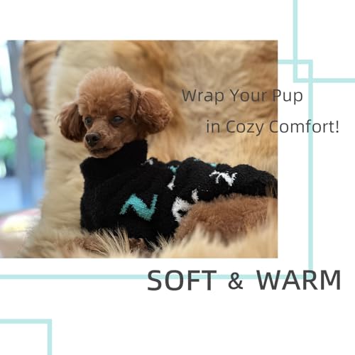 Dog Sweaters for Small Dogs Boy Girl Puppy Pullover Sweater Cold Weather Cable Knitwear Thick Warm Outfits for Chihuahua Bulldog Dachshund Pug Yorkie (black / X-Small)