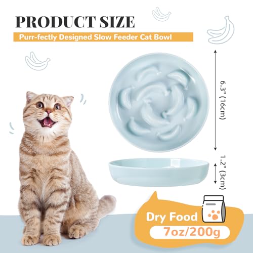 Melamine Slow Feeder Cat Bowls (3 Pack - White / 2"H)