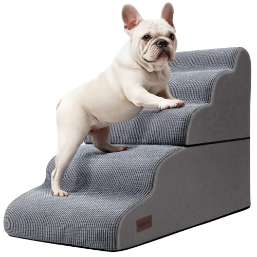 Dog Stairs and Ramp for High Bed (Grey / Split Design 5-Step 22.8"H)