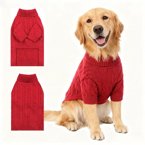 Small Medium Dog Sweater (Deep Red / XX-Large)