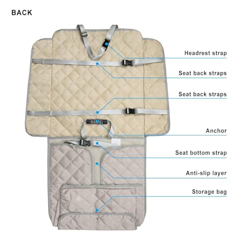 Car Seat Covers Front Seats (Warm Beige-1 Pack)