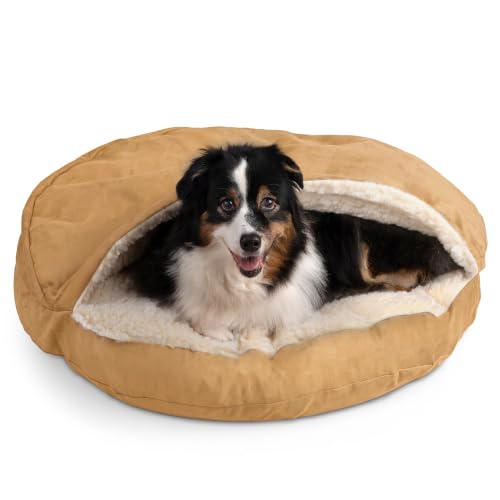 Cozy Cave Dog Bed (35.0"L x 35.0"W x 8.0"Th / Camel)