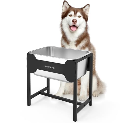 2.5 Gallon Elevated Dog Water Bowl for Large Breeds (14.2in Height)
