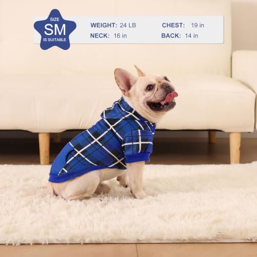 Plaid Dog Hoodie (X-Small / Navy Blue)
