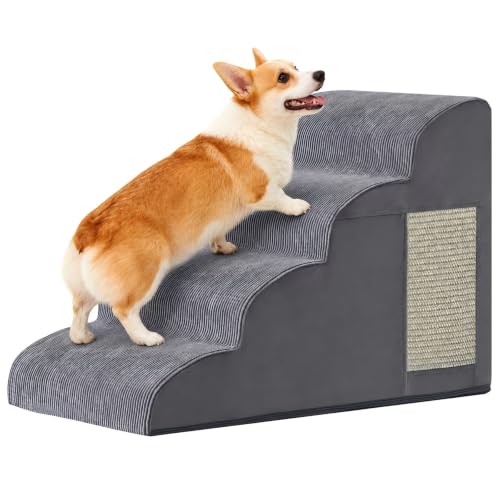 Dog Stairs for Small Dogs 19.7" H (Grey / 4-Step 19.7"H)
