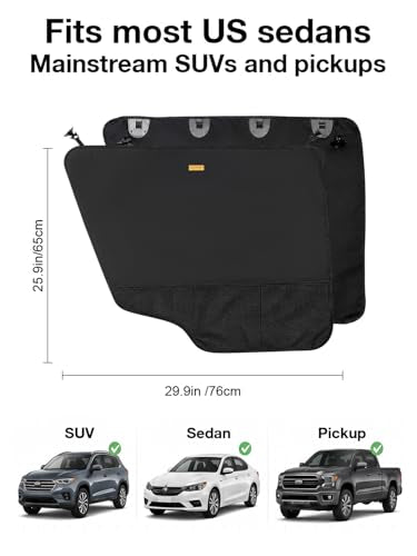 2 Packs Car Door Protector for Dogs (Black-A)