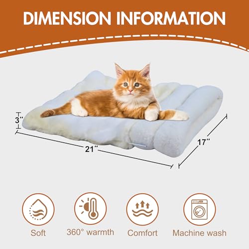 3 in 1 Semi Enclosed Self Warming Burrow Cat Bed Sleeping Cave (Style- Cream)