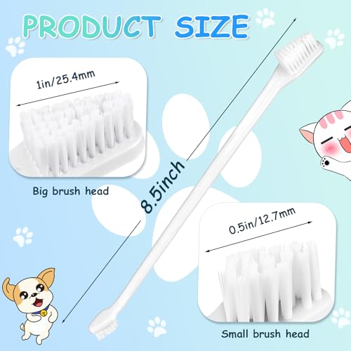 70 Pcs Dog Tooth Brush Dual Headed Pet Toothbrush (White)