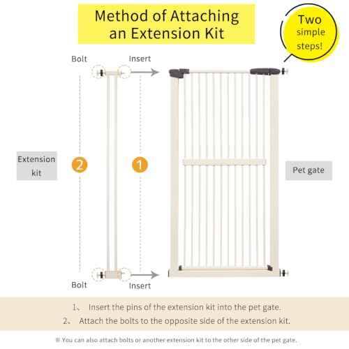 61.02" Extra Tall Pet Gate Extension Kit 4.13" Wide Cream (61.02" H-cream / 4.13" W, Extension)