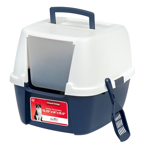 Large Front Door Cat Litter Box (Jumbo Enclosed / Navy)