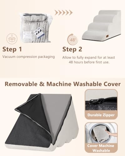 Dog Steps for Bed or Couch (Light grey)