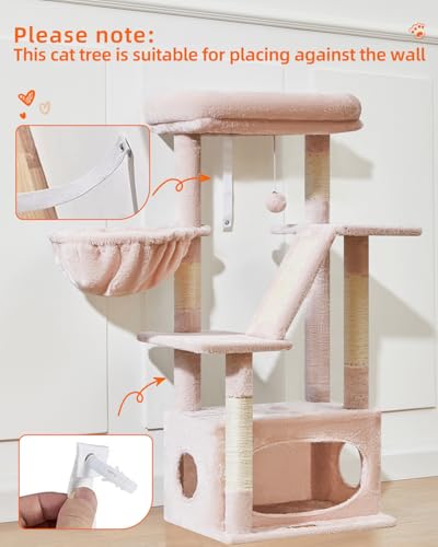Cat Tree 38.5In Cat Tower for Indoor Cats (Jelly Pink / 38.5 Inches)