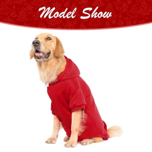 Dog Hoodie for Large Medium Small Dogs (Red / XX-Large)