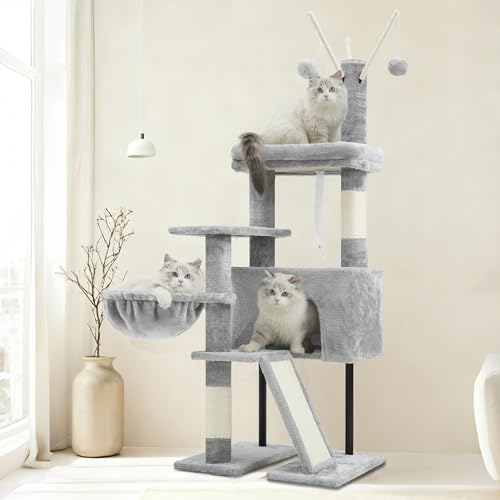 Cat Tree Tower for Indoor Cats (47.24 inches / Light gray)