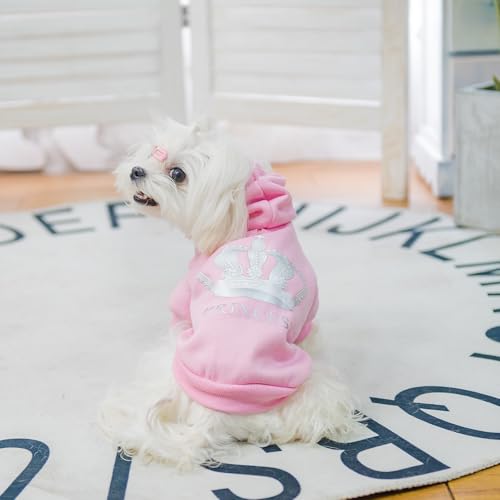 Princess Dog Hoodie (XS (Back: 10",Chest: 15", Neck: 12") / Pink(Prinecss))