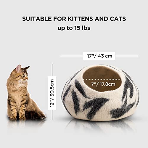 Luxurious Merino Wool Cat Cave (Zebra)