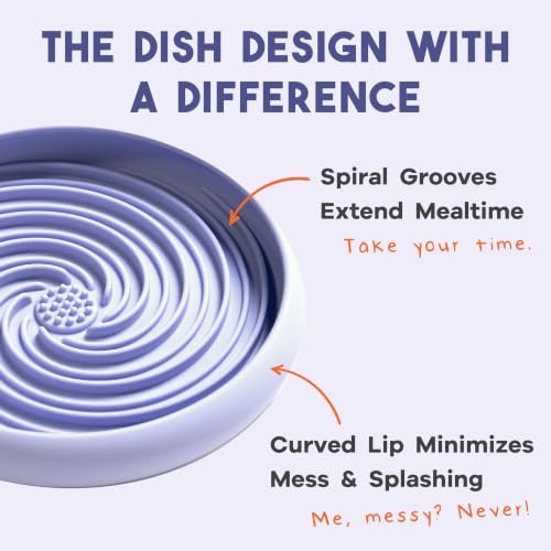 Lick Dish Silicone Dog & Cat Lick Mat Slow Feeder Dish (Periwinkle / Large)