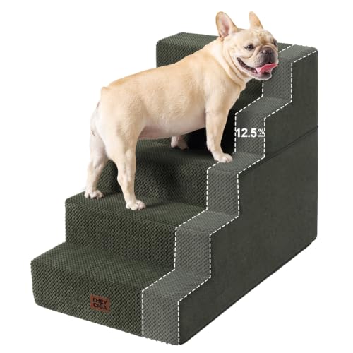 Dog Stairs for Bed 22.5" H (Military Green / Extra Wide 17.7" x 35" x 22.5")