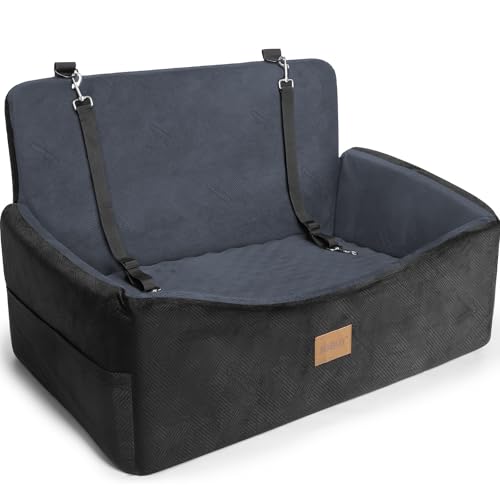 Dog Car Seat for Large Medium Sized Dogs Under 55 lbs (Black Dark Grey / Medium/Large)