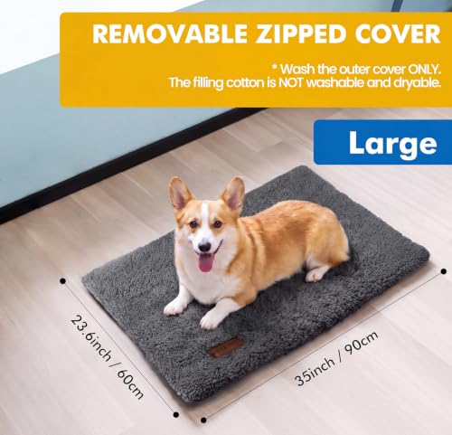 Self Warming Cat Beds for Large Cats Self Heating Dog Mat Pet Pad (35"L x 23.6"W x 1.0"Th / Dark Grey)