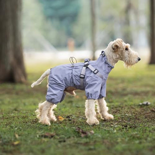 Waterproof Dog Raincoat (L Back Length 16.1" / Purple)