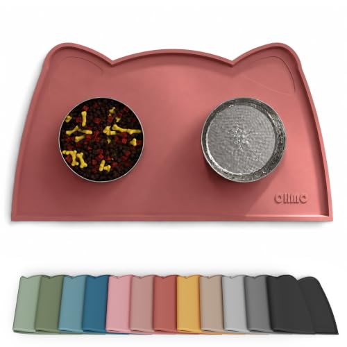 Cat Food Mat Silicone Pet Feeding Mat (18"L x 10"W / Erythrinus)
