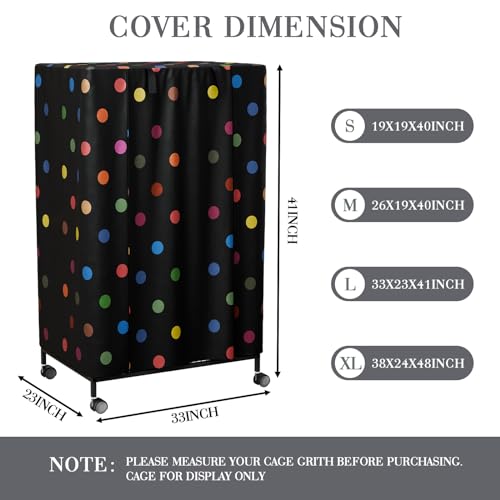 Ultra Blackout Birdcage Cover (Polka Dot / 33.0"L x 23.0"W x 41.0"H)