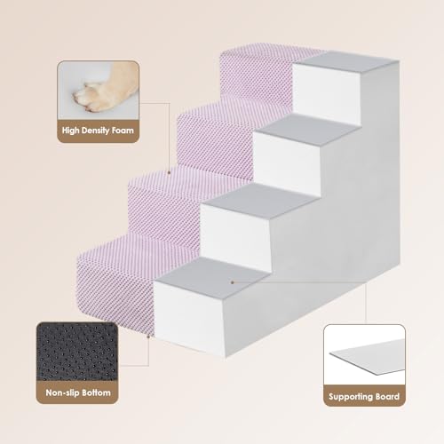 Dog Stairs for Bed 18" H (Lilac / Standard 15" x 24" x 18")