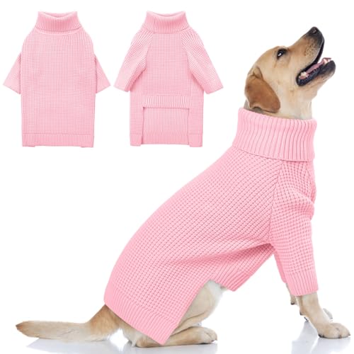 Dog Sweaters for Large Dogs (Pink / Large)