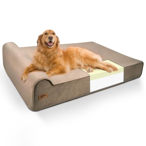 XXL 35D Memory Foam Dog Bed for Extra Large Dogs (XX-Large / Brown)